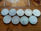 9 zilveren. 50 gulden munten, 8 verschillende jaartallen., Setje, Zilver, Ophalen of Verzenden, 50 gulden