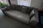Groen-grijze stoffen bank (4 zits) met kussens, Ophalen, Gebruikt, Stof, Modern