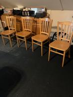 4 Nette houten stoelen, Huis en Inrichting, Stoelen, Ophalen, Gebruikt, Bruin