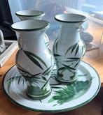Mooie set vazen met bijbehorend bord, Huis en Inrichting, Woonaccessoires | Vazen, Overige kleuren, Ophalen of Verzenden, Minder dan 50 cm