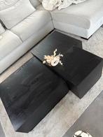 WOOOD Bijzettafels Set van 3 Zwart Eiken ( Bieden Mogelijk ), Nieuw, Minder dan 50 cm, Eikenhout, Vierkant