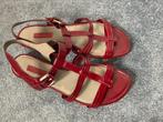 Ecco, donkerrood lak leren sandaaltjes, maat 40, Ecco, Zo goed als nieuw, Rood, Sandalen of Muiltjes