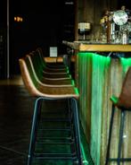 Vintage leren barkrukken, Django barkruk leer ZH: 80 cm  988, Huis en Inrichting, Barkrukken, 5 krukken of meer, 60 tot 90 cm