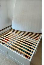 IKEA Brimnes bedframe + matras - 6 mnd oud!, Ophalen, Wit, Tweepersoons, Zo goed als nieuw