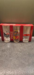 Drie delige retro Coca-Cola glazen, Huis en Inrichting, Keuken | Servies, Glas of Glazen, Nieuw, Ophalen of Verzenden, Glas