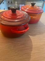 Le Creuset Mini Cocottes - Zo goed als nieuw, Pot, Bus of Blik, Ophalen of Verzenden, Zo goed als nieuw, Gietijzer