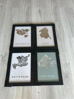 4 plattengronden Amsterdam,Rotterdam,Den Haag en Delft, Ophalen of Verzenden, Zo goed als nieuw, Hout, Minder dan 50 cm