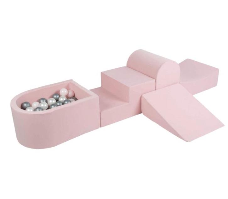 Ballenbak en speelkussen set met 100 gekleurde ballen | Roze, Kinderen en Baby's, Speelgoed | Babyspeelgoed, Nieuw, Overige typen