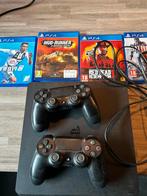 PS4 met 2 controllers en 4 games, Spelcomputers en Games, Spelcomputers | Sony PlayStation 4, Met 2 controllers, Ophalen of Verzenden