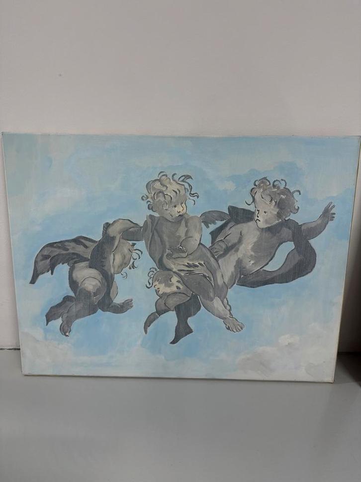 Schilderij van Engelen, Antiek en Kunst, Kunst | Schilderijen | Klassiek, Ophalen of Verzenden