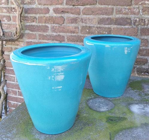 Handgemaakte, Portugese bloempotten., Tuin en Terras, Bloempotten, Zo goed als nieuw, Terracotta, Binnen, Balkon, Tuin, Minder dan 40 cm