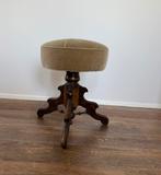 Antieke pianokruk met draaibare zitting, Huis en Inrichting, Krukjes, Ophalen of Verzenden, In hoogte verstelbaar, Gebruikt, Hout