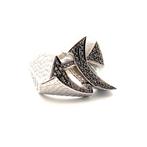 Ring Platina Diamant Katakana Japans, 20 of groter, Heer, Ophalen of Verzenden, Zo goed als nieuw