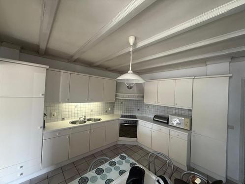 Keuken - Wit - Hoekkeuken - Dubbele wasbak, Huis en Inrichting, Keuken | Complete keukens, Gebruikt, Hoekkeuken, Wit, Hout, Ophalen