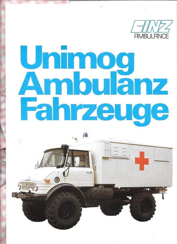 BINZ UNIMOG AMBULANCE, Boeken, Auto's | Folders en Tijdschriften, Zo goed als nieuw, Overige merken, Ophalen of Verzenden