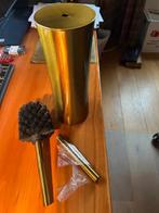 goudkleurige roestvrijstalen wc-borstelhouder met borstel., Ophalen of Verzenden, Nieuw, Rvs, Toilet