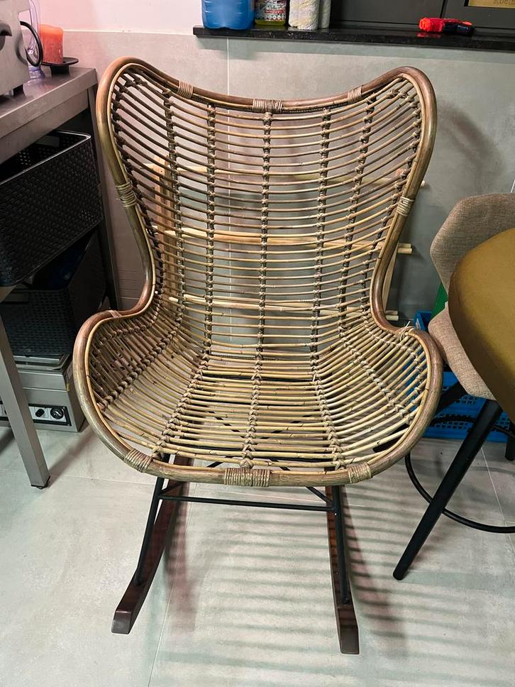 Rotan Schommelstoel troubadour, Antiek en Kunst, Antiek | Meubels | Stoelen en Banken, Ophalen