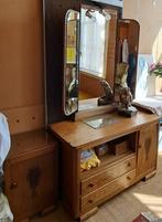 leuke art Deco Kaptafel met 3 luikspiegel & nachtkastje TEAB, Huis en Inrichting, Ophalen, Gebruikt, 150 tot 200 cm, Hout