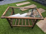 Vintage rotan bamboe salontafel tafel bijzettafel, Huis en Inrichting, Tafels | Salontafels, Ophalen, Minder dan 50 cm, Gebruikt