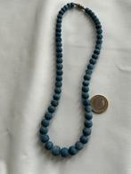 Ketting met lavasteen kralen, blauw, Sieraden, Tassen en Uiterlijk, Antieke sieraden, Verzenden, Overige materialen, Ketting