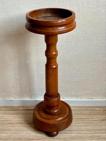 Vintage retro massief houten plantenzuil beschikbaar voor biedingen