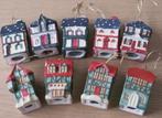 9 kersthuisjes, kerstballen vorm  huisje kerstboomversiering, Diversen, Kerst, Ophalen of Verzenden, Nieuw