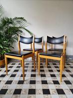 Set van 4 vintage midcentury stoelen | retro, Ophalen, Gebruikt, Zwart, Hout