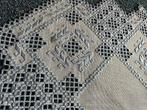 Handgemaakt Hardanger Tafelkleed, Gebruikt, 100 tot 150 cm, Blauw, Vierkant