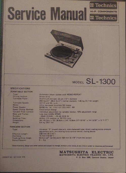 Technics SL-1300, Audio, Tv en Foto, Platenspelers, Zo goed als nieuw, Platenspeler, Technics, Pitch-regelaar, Ophalen
