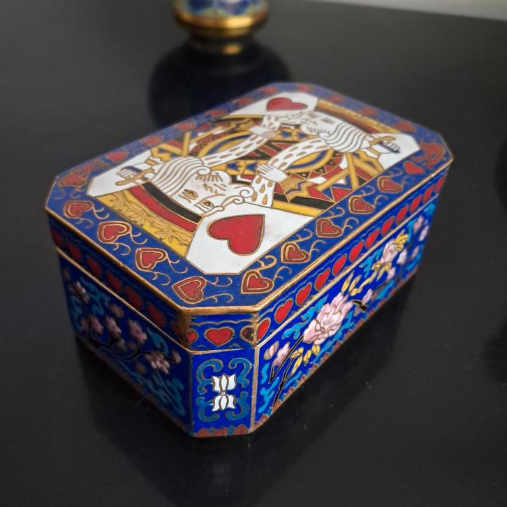 Cloisonne Doos - Speelkaarten Houder, Antiek en Kunst, Antiek | Woonaccessoires, Ophalen of Verzenden