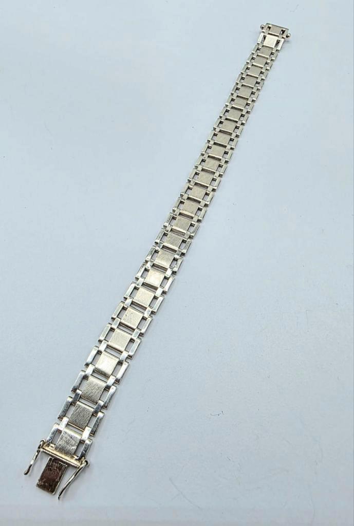 Zilveren Armband Met Dubbele Veiligheidsslot, Sieraden, Tassen en Uiterlijk, Armbanden, Zo goed als nieuw, Zilver, Zilver, Verzenden