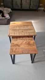 Bijzettafel Set Mangohout, Ophalen, Minder dan 45 cm, Minder dan 55 cm, Vierkant
