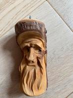 Houten kaarsen standaard met houtsnijwerk, Ophalen of Verzenden, Zo goed als nieuw