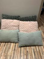 Sierkussens set van 6 groen en roze, Huis en Inrichting, Woonaccessoires | Kussens, Ophalen of Verzenden, Zo goed als nieuw, Overige vormen