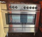 RVS Gasfornuis met elektrische oven 5 pits, Witgoed en Apparatuur, Fornuizen, 60 cm of meer, Zo goed als nieuw, Gas, Vrijstaand