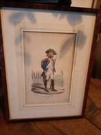 Koper gravure van Franse Soldaat uit de 19de eeuw, Ophalen of Verzenden
