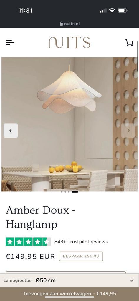 Nieuwe Japanse Hanglamp - In Verpakking!, Huis en Inrichting, Lampen | Hanglampen, Nieuw, Minder dan 50 cm, Stof, Ophalen of Verzenden