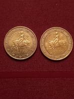 2x Griekse 2 euro munt 2002 met S in onderste ster., Ophalen of Verzenden, Griekenland, 2 euro, Losse munt
