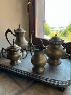 Tinnen koffie/thee set met prachtig dienblad, Antiek en Kunst, Antiek | Tin, Ophalen of Verzenden