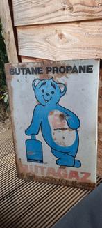 Gas antiek bord reclamebord beer Butagaz, Ophalen of Verzenden, Gebruikt, Reclamebord
