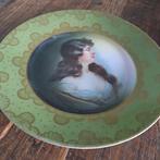 Limoges  groen met mooie afbeelding Bord  25 cm, Ophalen of Verzenden
