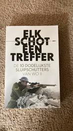 Boek Elk schot een treffer - WOII sluipschutters, Boeken, Tweede Wereldoorlog, Ophalen of Verzenden, Zo goed als nieuw, Algemeen