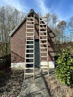 Houten bouwladders 3.90m lengte, Doe-het-zelf en Verbouw, Ladders en Trappen, 2 tot 4 meter, Ladder, Zo goed als nieuw, Ophalen