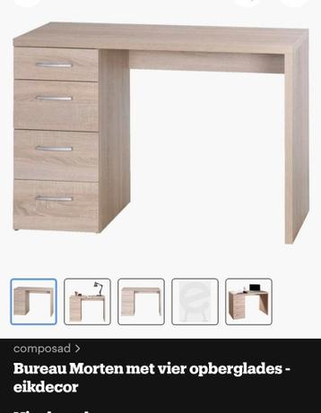 Bureau + 2 roze kinderbureau stoelen GRATIS