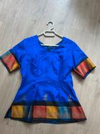Blauwe Indiase Sari Set, Kleding | Dames, Maat 38/40 (M), Blauw, Nieuw, Ophalen of Verzenden