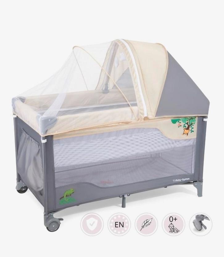 Moby-System Reisbedje Campingbedje, Kinderen en Baby's, Babywiegjes en Ledikanten, Gebruikt, Reisbedje, Ophalen