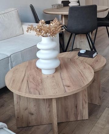 2 Kalvehave ronde salontafels 70 cm  / 55cm 