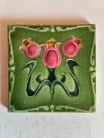 Jugendstil tegel 15,4x15,4x0,9 cm, Antiek en Kunst, Antiek | Wandborden en Tegels, Ophalen of Verzenden