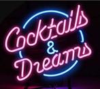 Cocktails & dreams neon en veel andere leuke decoratie neons, Neon, Lichtbak of (neon) lamp, Nieuw, Ophalen of Verzenden