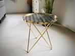 Gouden Bijzettafel van Maison du Monde, Minder dan 55 cm, Metaal of Aluminium, Rond, Zo goed als nieuw